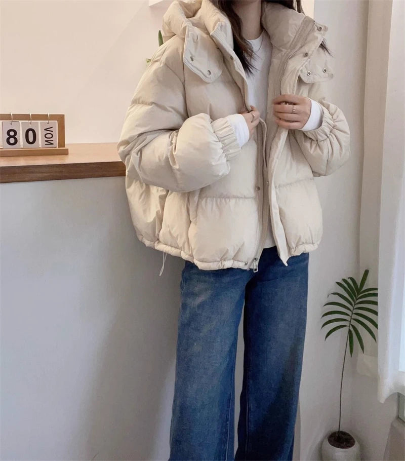 Women’s Winter Puffer Jacket – Warm Hooded Zip-Up Parka Coat