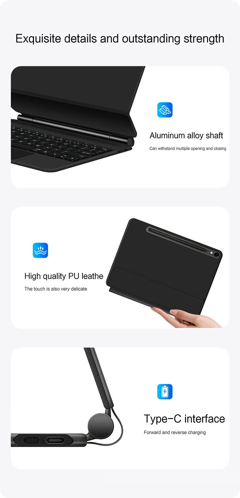 Book Cover Keyboard For Samsung Galaxy Tab S9 FE 10.9" S9 S8 S7 11 inch S10+ S9+ S8+ 12.4 Magic Magnetic Case Backlight TouchPad