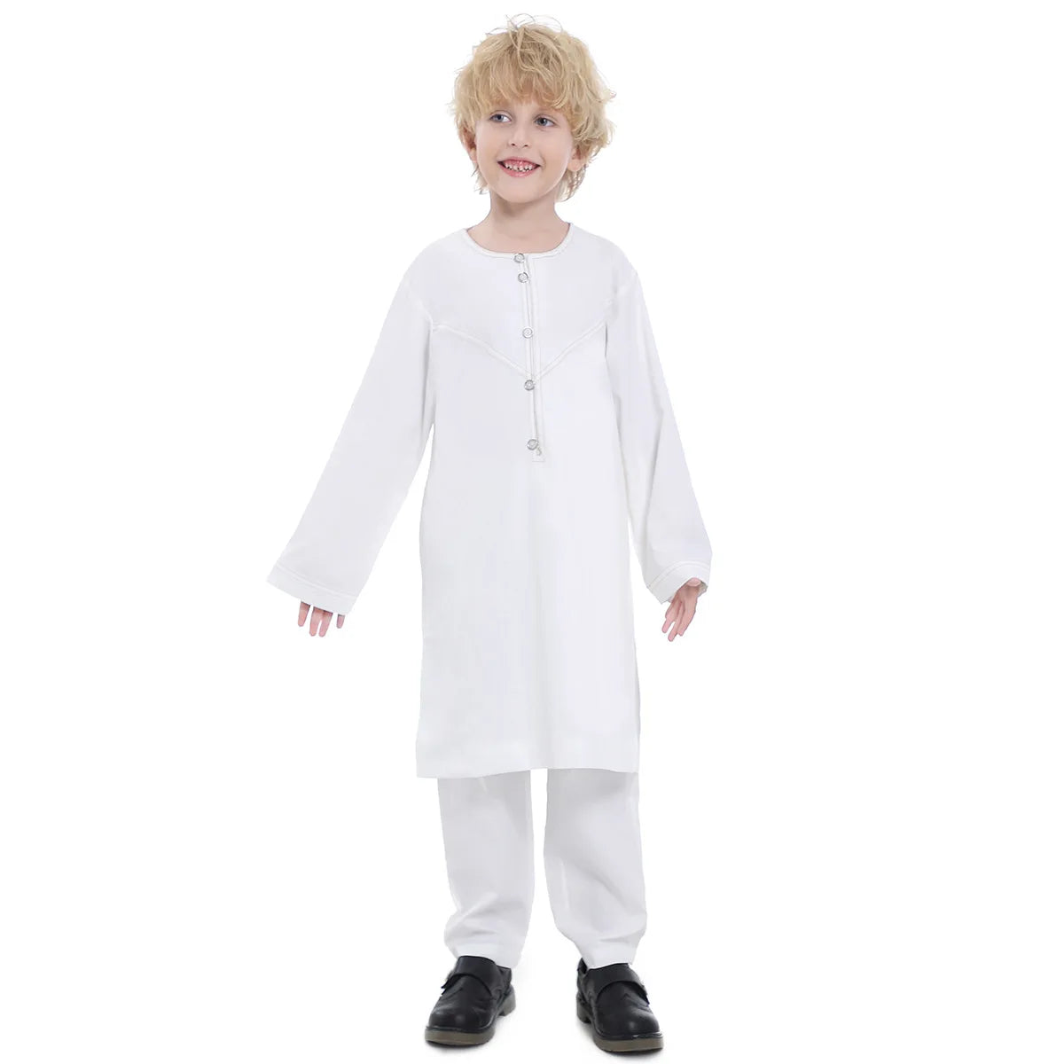 Boys Islamic Thobe – Kids Long Sleeve Traditional Robe