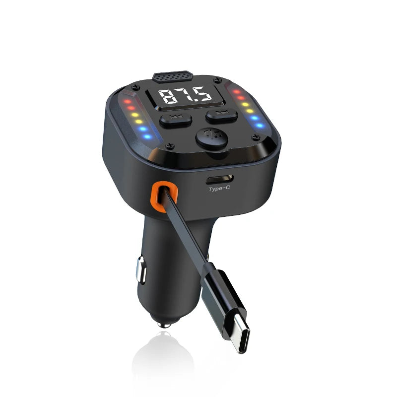 Bluetooth 5.3 FM Transmitter Handsfree Car AUX Radio Modulator MP3 Player with QC3.0 & PD30W Fast Charge Adapter Car Accessories