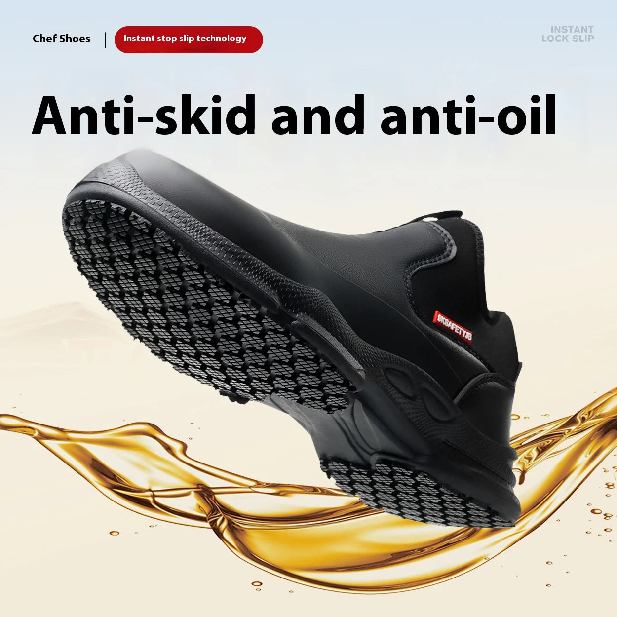 Chef Shoes Four Seasons Anti Slip Oil Resistant Business Casual Men's Work Shoes Fashion Comfort Soft Soled Waterproof Shoes