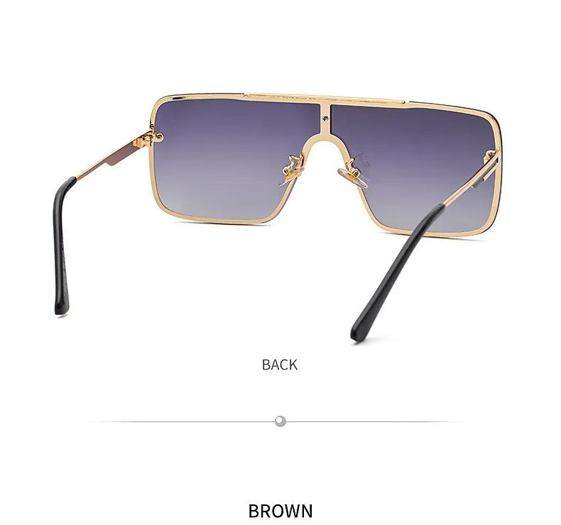Fashion Oversized Square Sunglasses For Men Big Frame 2026 Luxury Brand Design Metal Frame Sun Glasses Man Retro Shades Eyewear