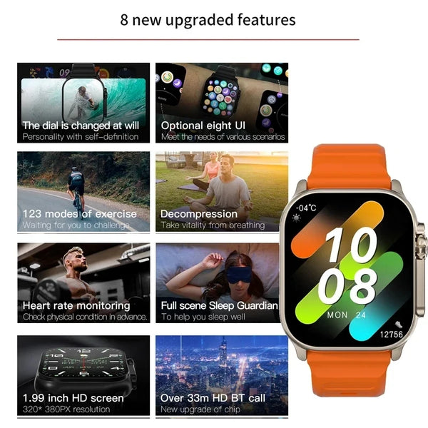 Discover the Smart Watch Pro – a Bluetooth 5.0 smartwatch with heart rate and fitness tracking, full HD touchscreen, and 12-hour battery life. Compatible with Android and iOS.