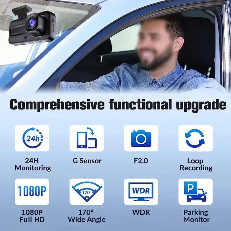 Car DVR HD Dash Camera Video Recorder Car Parking Monitoring Insede IR Night Vision Loop Recording