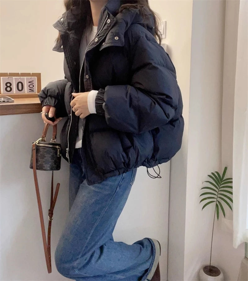 Women’s Winter Puffer Jacket – Warm Hooded Zip-Up Parka Coat