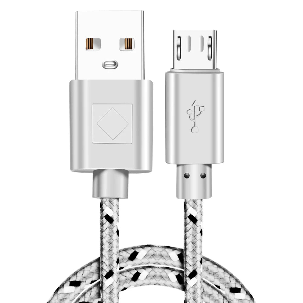 Micro USB Cable 1m 2m 3m Nylon Braided Data Sync USB Charger Cable For Samsung Huawei Xiaomi HTC Android Phone USB Micro Cables