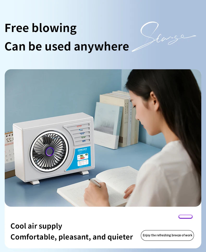 High-Speed Desktop Fan with Multiple Adjustable Levels Cool Circulating Air Mini Air Conditioning Style Home Silent Cooling Fan