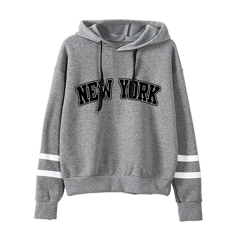 Women’s Hoodie & Jogger Tracksuit Set – Casual New York Print Outfit