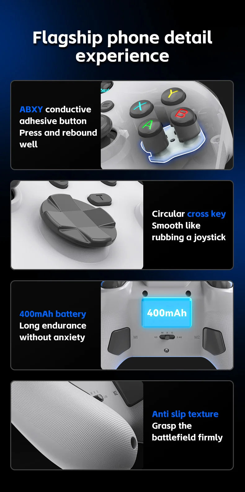 Gwireless  mobile game controller with Hall trigger and Hall joystick supporting switch/pc/android/IOS