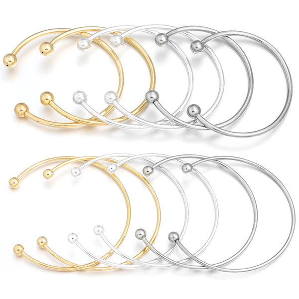 Unisex Silver-Plated Round Cuff Bracelet – Trendy Adjustable Design