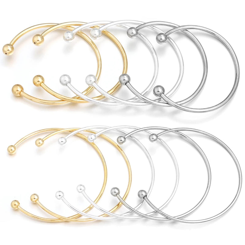 Unisex Silver-Plated Round Cuff Bracelet – Trendy Adjustable Design