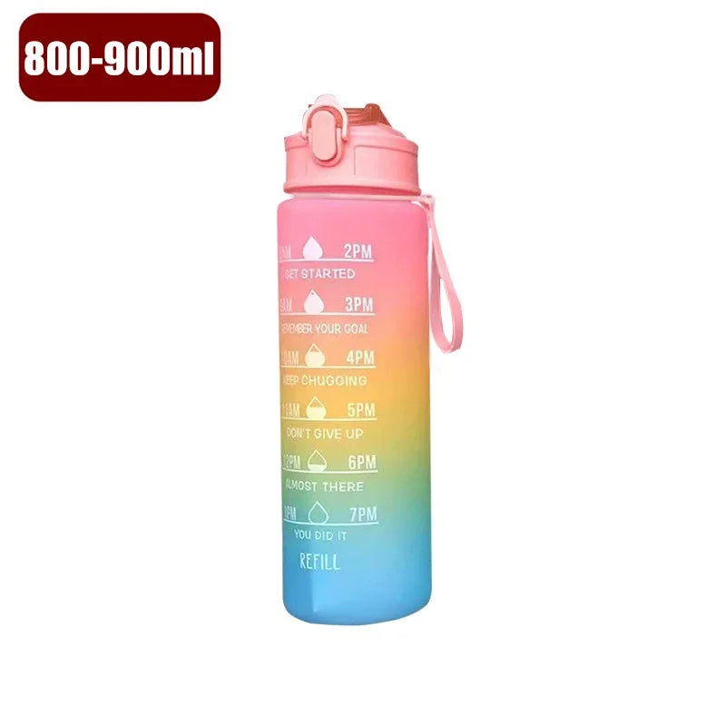 Sports Water Bottle with Straw – 900ml/1000ml Leak-Proof, High-Temperature