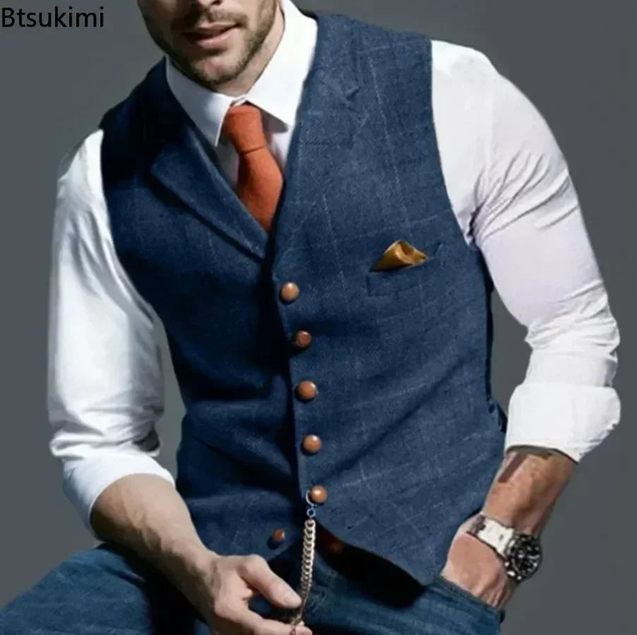 Men’s Formal Slim Fit Vest with Pockets