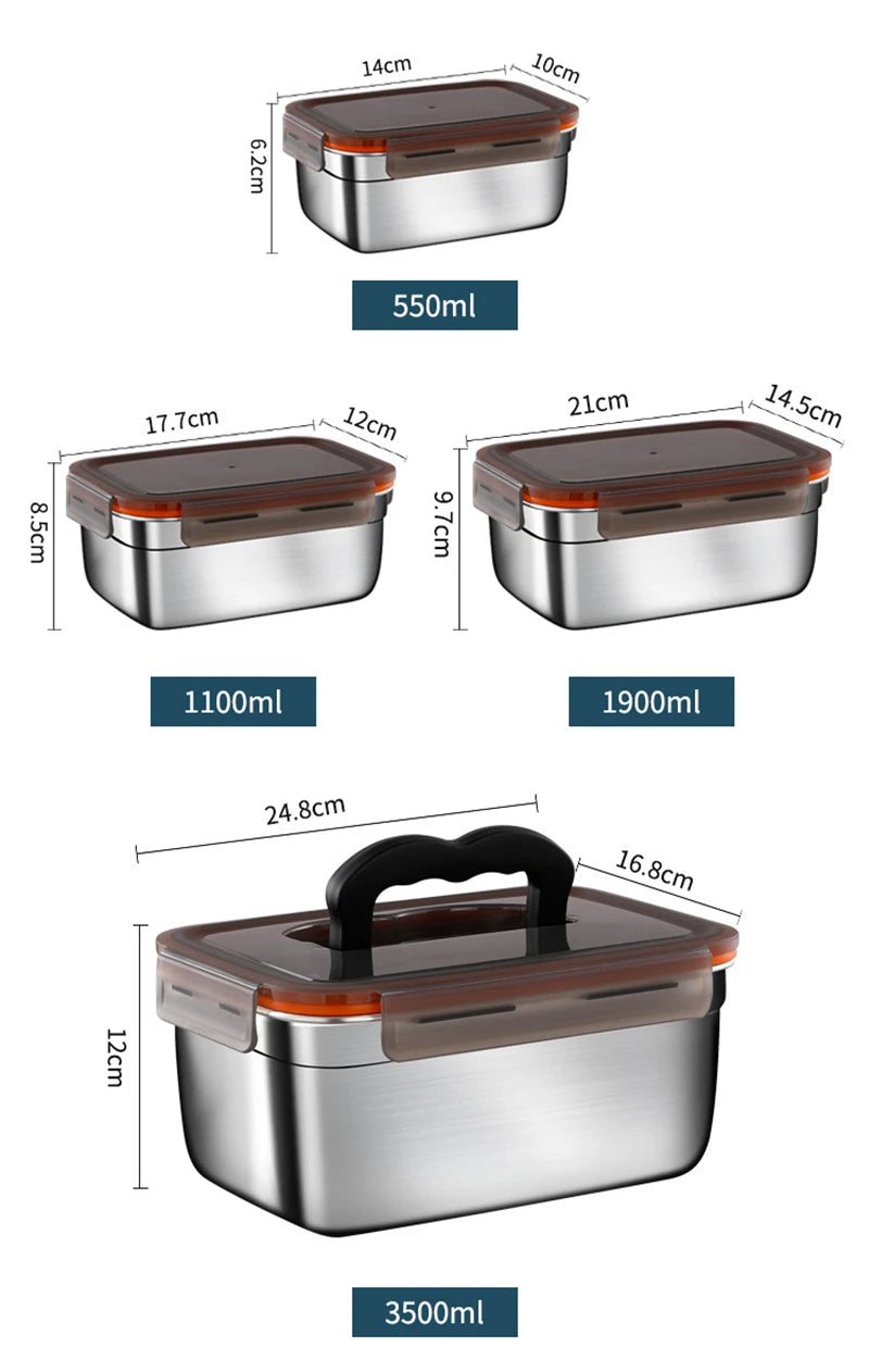 Keep your food fresh with this 304 Stainless Steel Bento Lunch Box. Airtight, leakproof, and eco-friendly design — ideal for school, work, or travel meals.