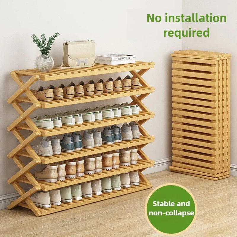 Foldable Multi-Level Shoe Rack – Space Saving Storage Organizer