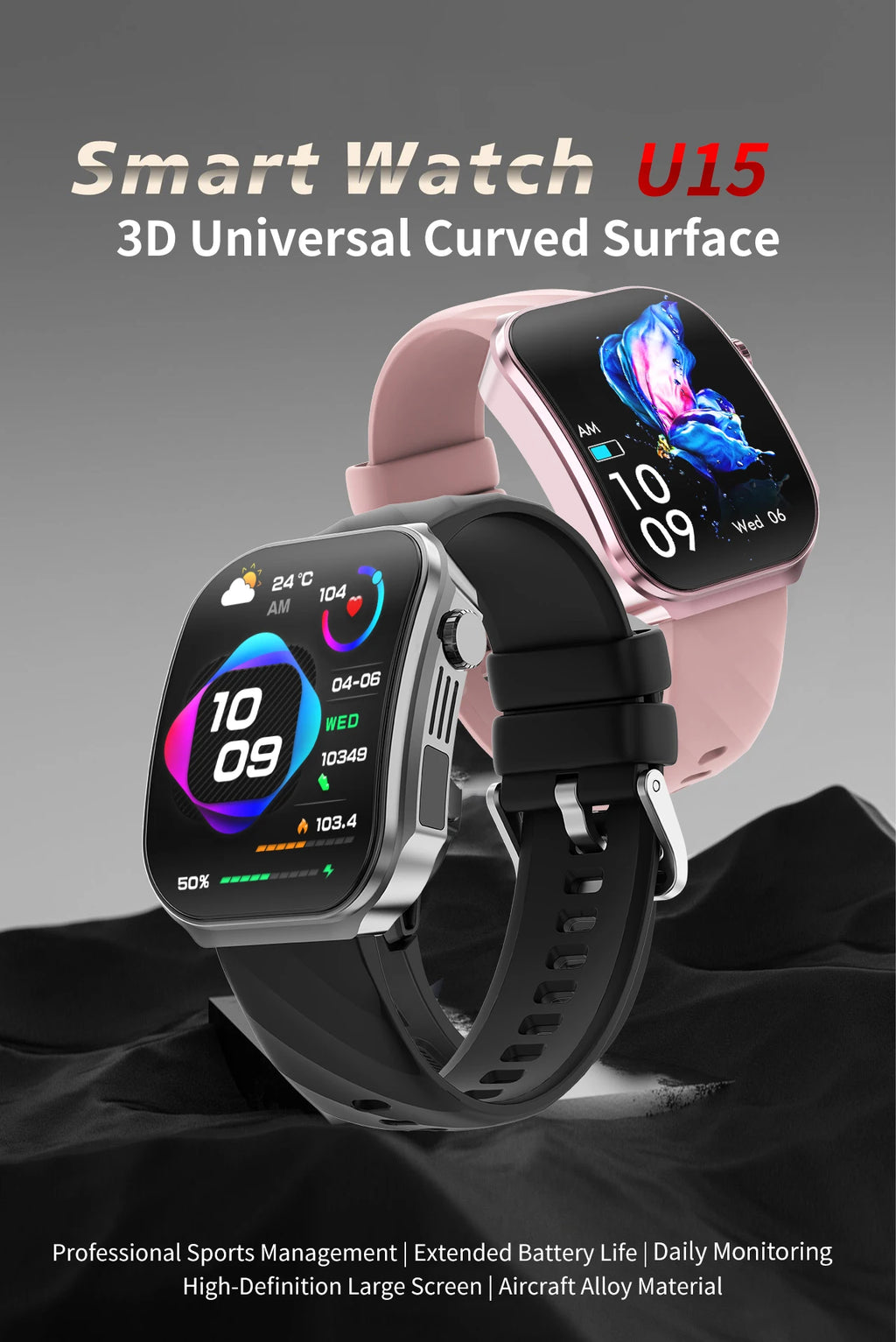 New 2.2-inch AMOLED Screen Smart Watch Women LED Light Health Monitor Smartwatch Bluetooth Call Sports Fitness Ladies Watch