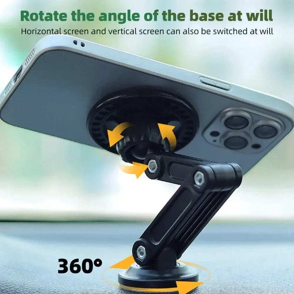 Multifunctional Magnetic Car Mount 360° Rotating Foldable Magnetic Mount for Car Navigation