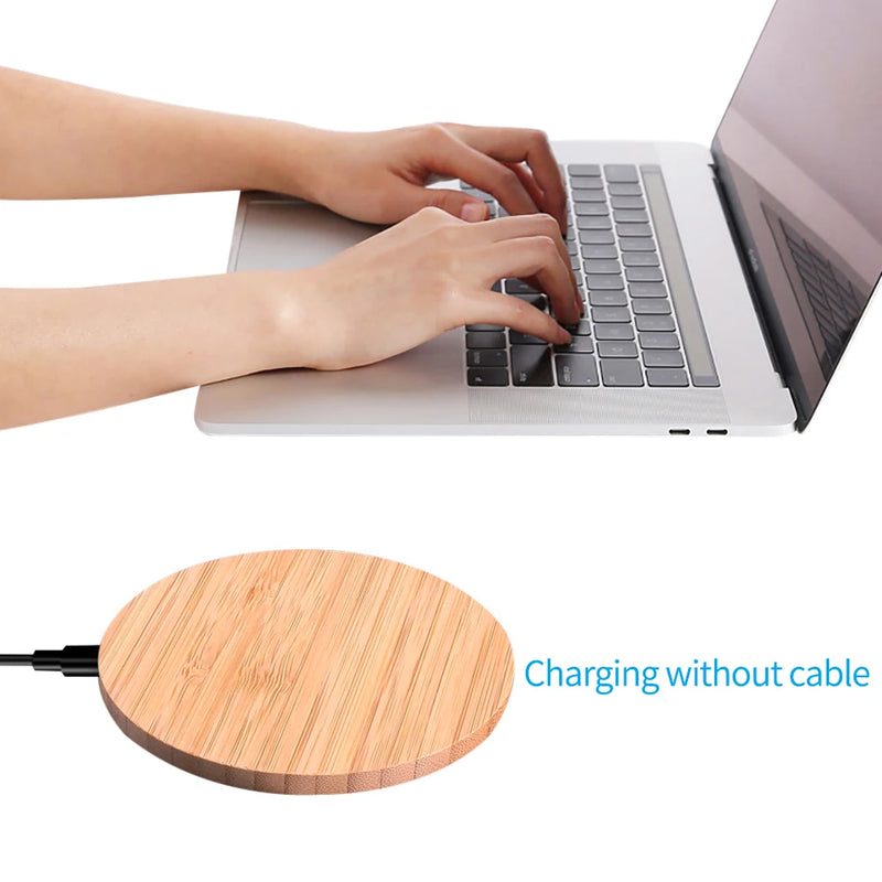 Quick Charge Wood Wireless Charger for Mobile Phone 5W Wooden Wireless Charger USB C Fast Charging Pad Stand without Cable