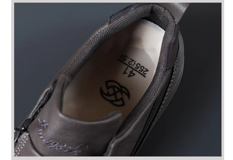 Winter Men Leather Casual Shoes Fashion Double Zipper High Tops Flat Shoes Slip on Plush Male Sneakers Loafers Tenis Masculino