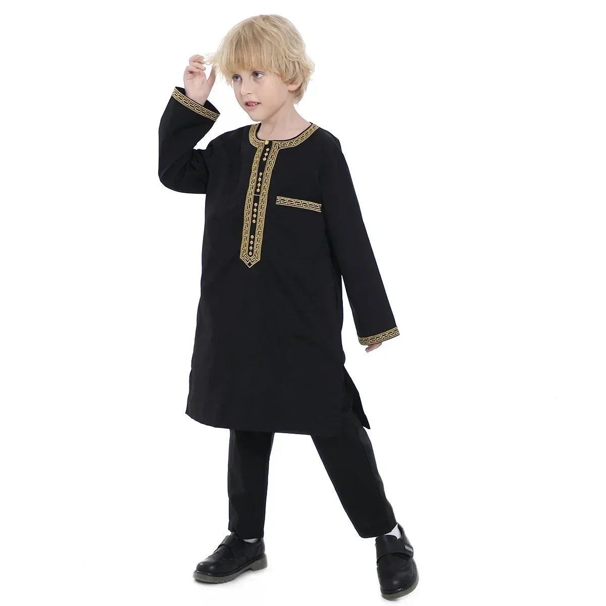 Boys Islamic Thobe – Kids Long Sleeve Traditional Robe