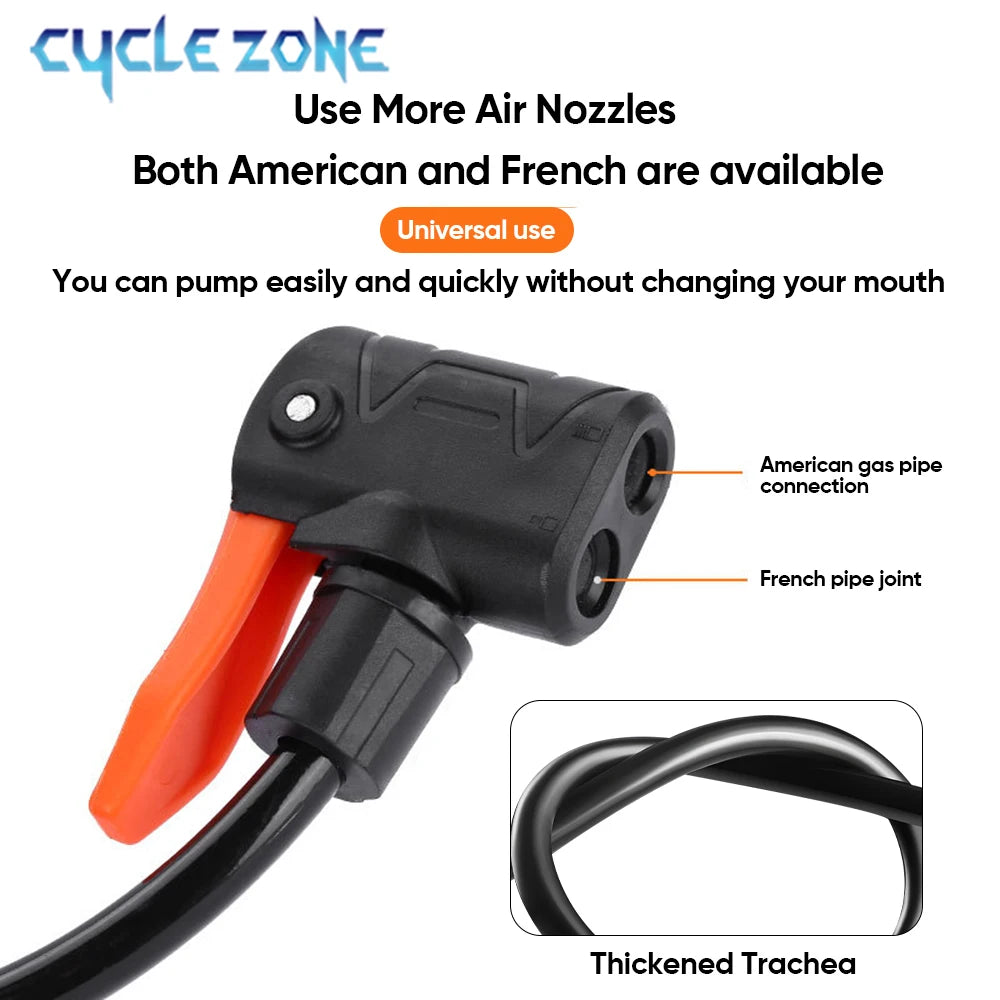 Bike Pump Portable Pedal Bicycle Foot Air Pump Bike Tire Inflator Schrader Presta Valve Cycling Tire Air Inflator Easy Carry