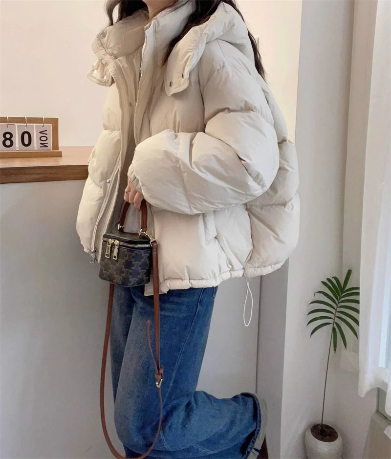Women’s Winter Puffer Jacket – Warm Hooded Zip-Up Parka Coat