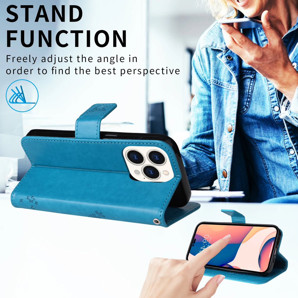 Wallet Card Slot Leather Case For iPhone 15 14 Pro Max 13 12 Mini 11 6 7 8 Plus SE2 SE3 XS X Storage Compartment Phone Cover