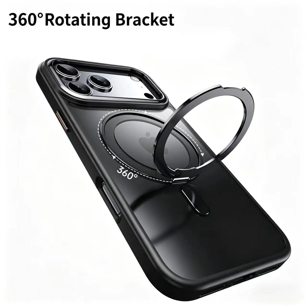 Magnetic 360°Rotation Stand Phone Case For iphone 17 pro max casе iphone 17 magsafe funda iphone 17 pro With Ring Holder cover