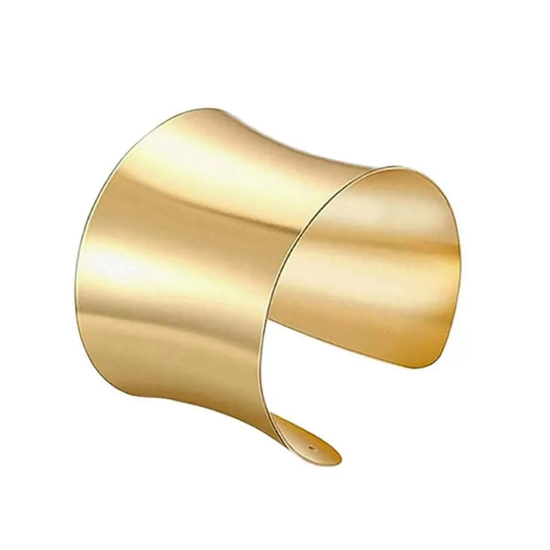 Unisex Wide Open Cuff Bracelet – Gold & Silver Tone Adjustable Metal