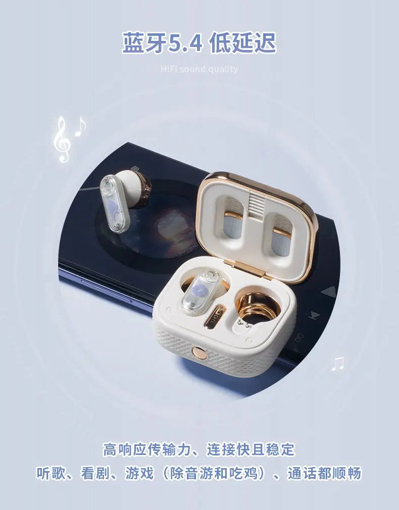 HIFI Bluetooth 5.3 Wireless Headphones with Active Noise Cancellation In-Ear Gaming Earbuds Cosplay Compatible