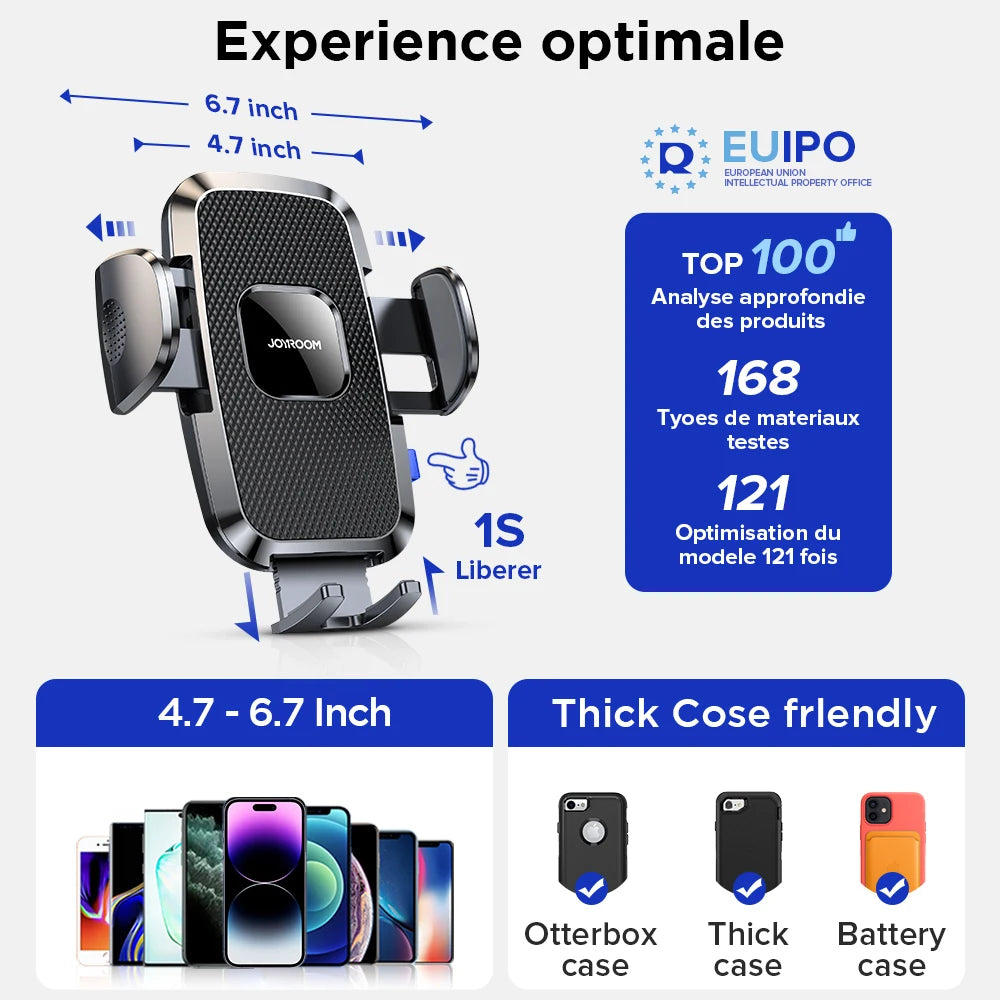 Car Phone Holder Mount 360° Widest View Universal Handsfree Auto Air Vent Flexible Long Arm Phone Mount