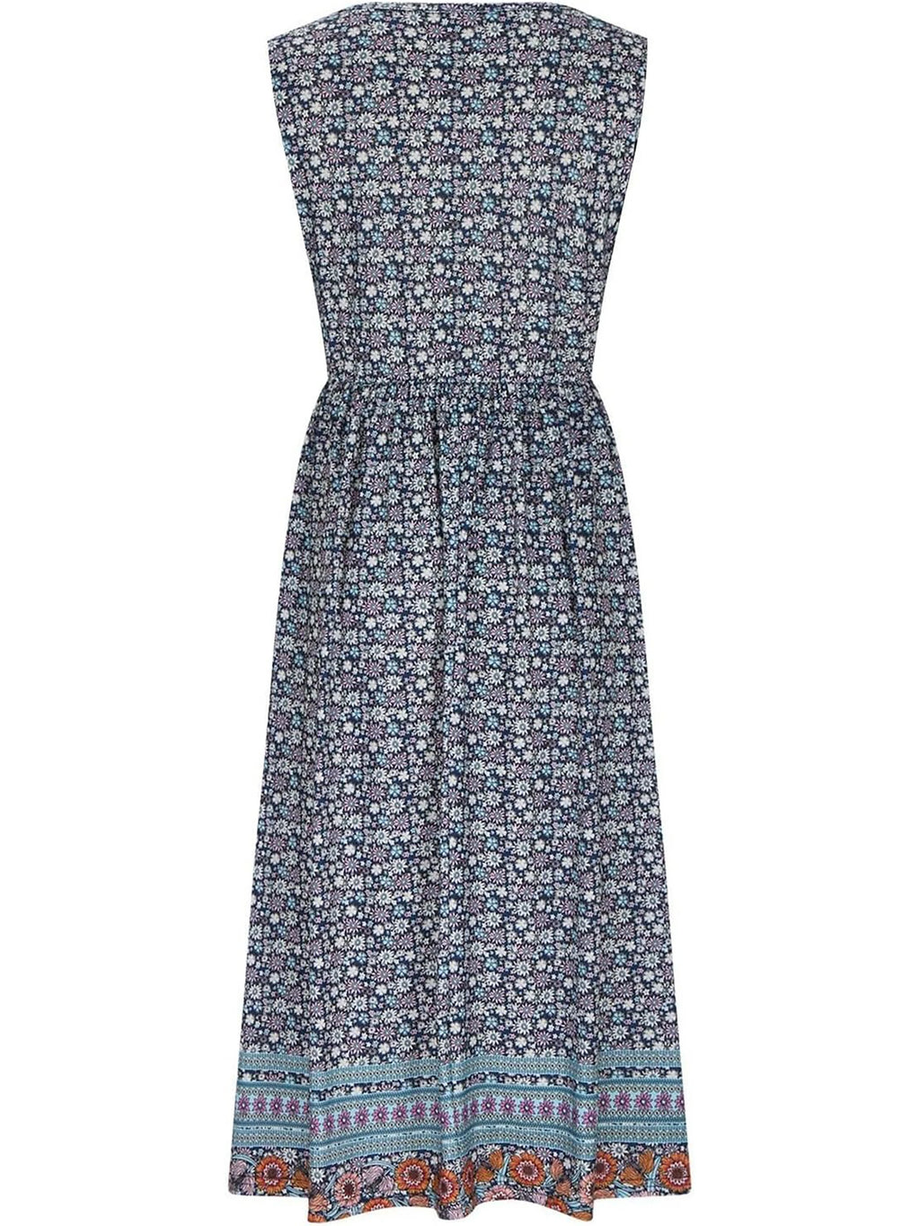 summer new! Women's sleeveless Bohemian floral casual beach MIDI sundress with pockets flowing and loose