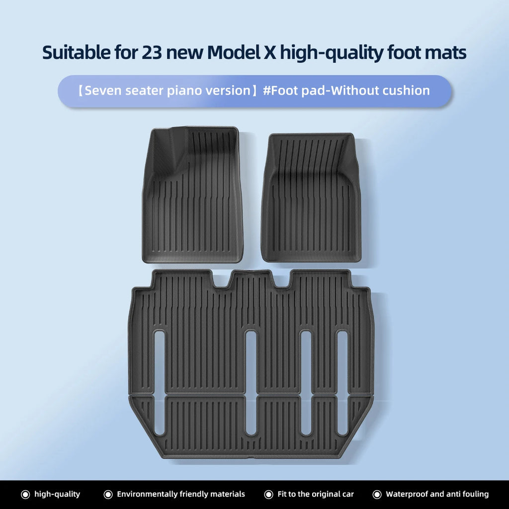 for Tesla Model X 2022-2025 Car Floor Mats TPE Waterproof Wear-resistant Foot Pads Car Accessories Front And Rear Trunk Mat