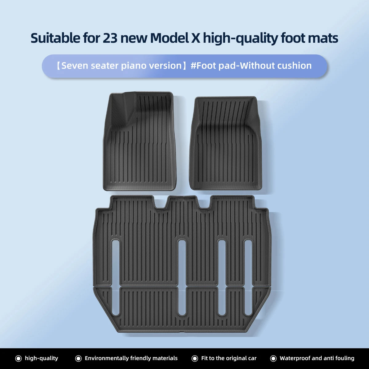 for Tesla Model X 2022-2025 Car Floor Mats TPE Waterproof Wear-resistant Foot Pads Car Accessories Front And Rear Trunk Mat