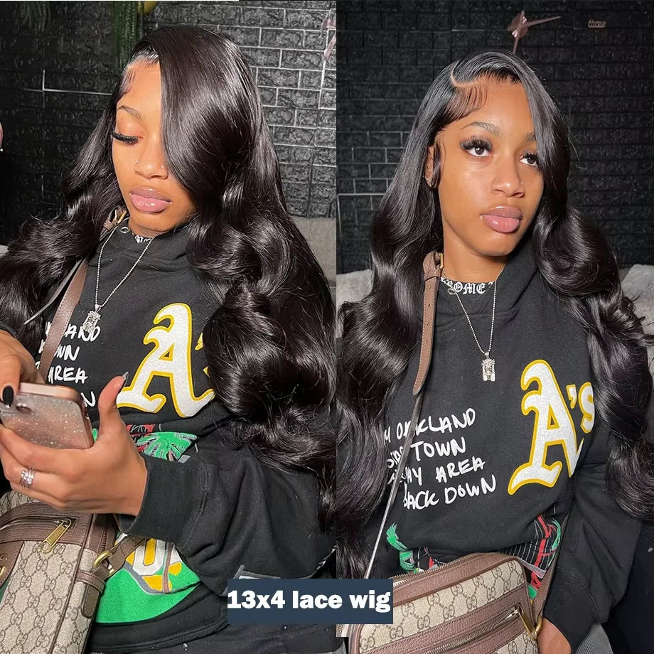 30 40 Inch Black 13x6 Hd Body Wave Lace Front Human Hair Wigs 13x4 Brazilian Lace Frontal Wig Human Hair Pre Plucked For Women