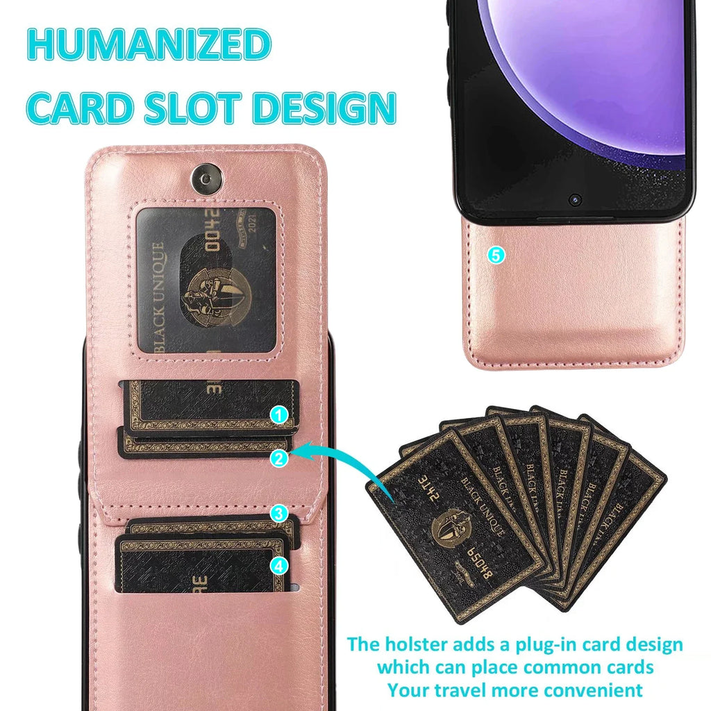 Flip Leather Card Solt Holder Wallet Case For Samsung Galaxy S25 Ultra S24 Plus S23 FE S22 S21 A16 A35 A55 A54 Stand Bag Cover