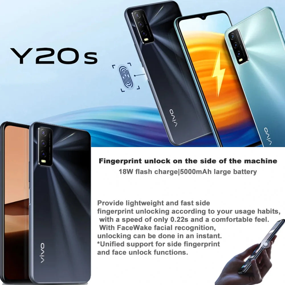 VIVO Y20S 4G dual-sim dual-standby 6.51-inch rear 13MP+2MP+2MP three-camera, front 8MP 8GB+256GB 5000mAh, support NFC function