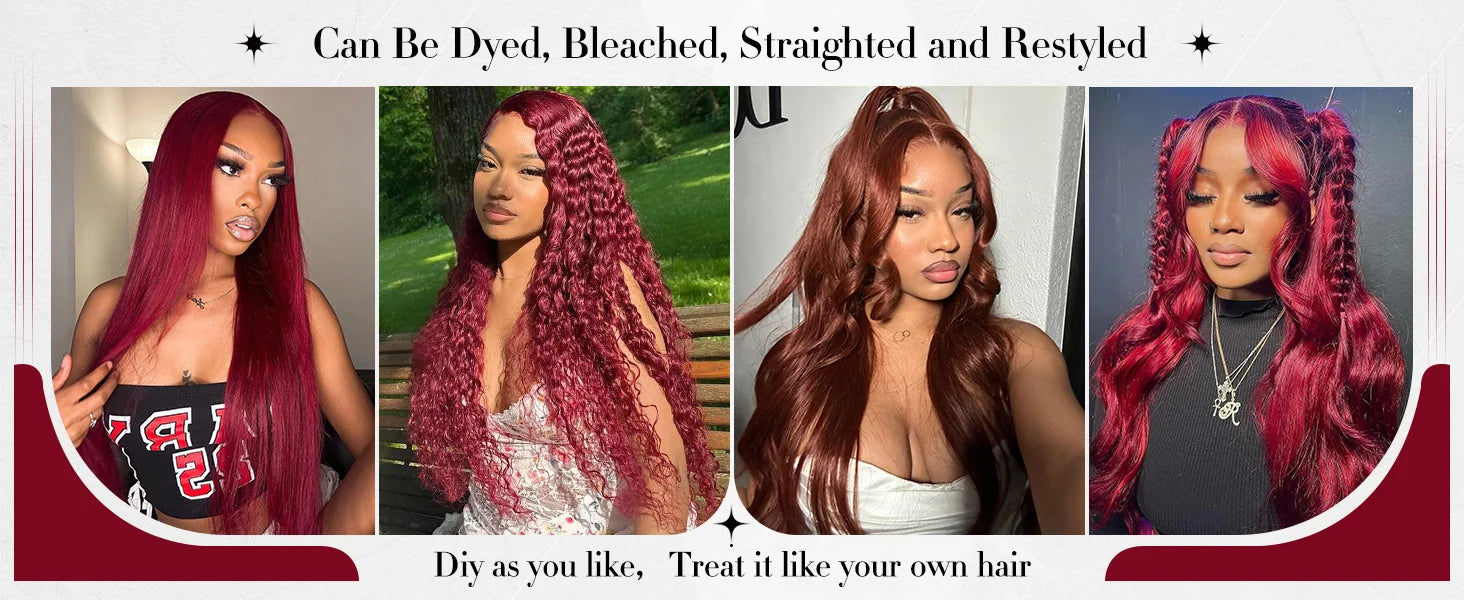 40 42 Inch 99J Burgundy Hd Lace Frontal Wig 13X6 200 Density Brazilian Body Wave Human Hair Wig Red Colored Hd Lace Front Wigs