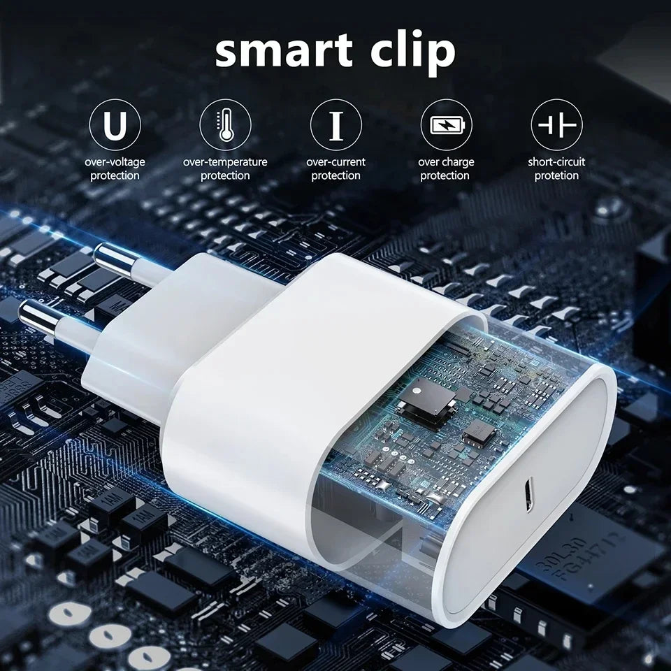 35W PD Fast Charger for iPhone 13 pro 14 plus 11 12 Mini XR X iPad Air USB-C Quick Charging Cable with Multiple Protocols Support