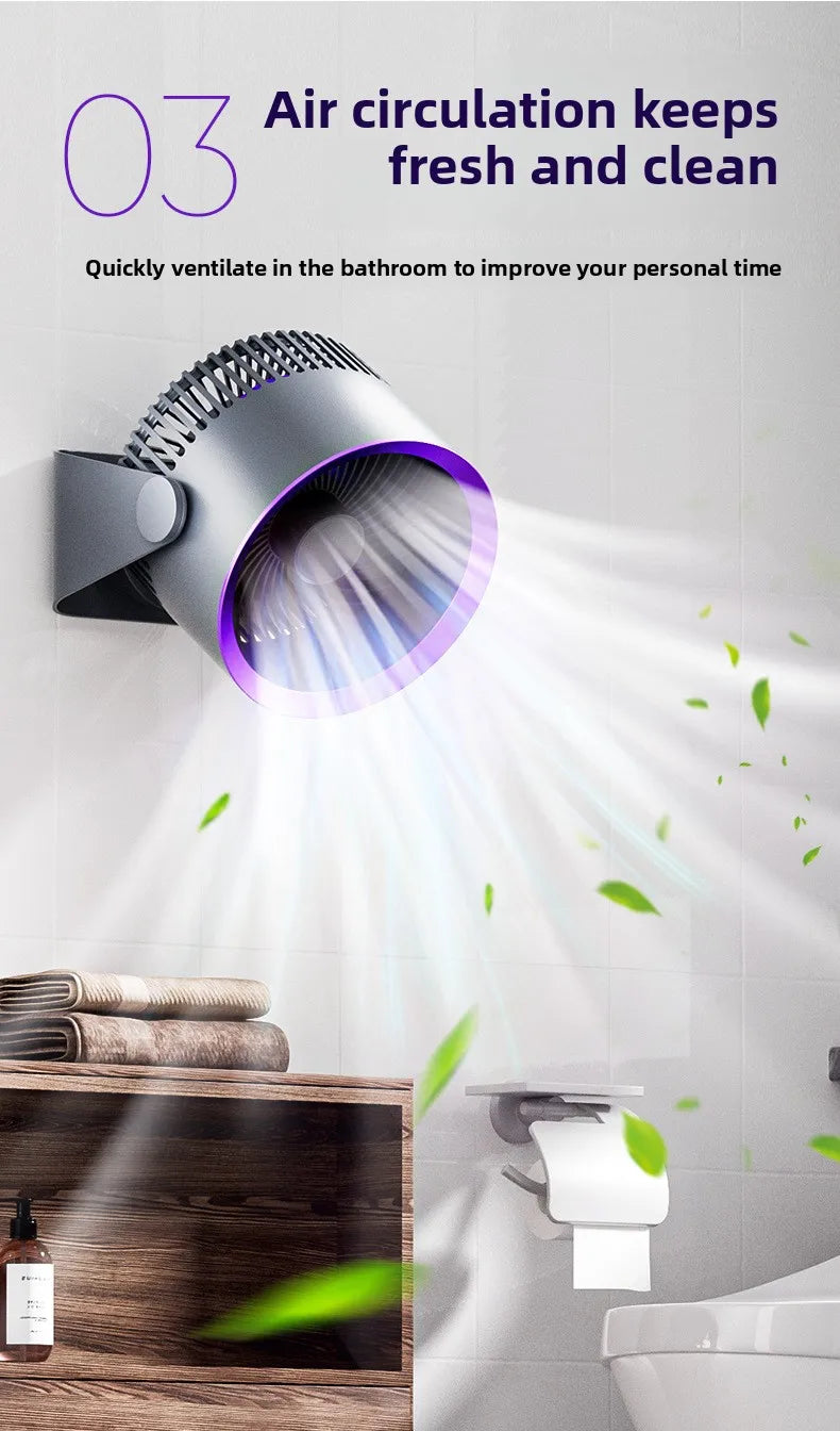 Portable Rechargeable Electric Fan Circulator – Quiet Wireless Desktop Cooling Fan for Home & Office