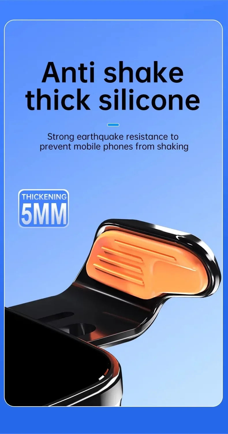 Fast Charge Wireless Car Charger with Manual Clamping Air Vent Mount for Samsung Android & iPhone 16 15 14 13 - Type C Qi Certified