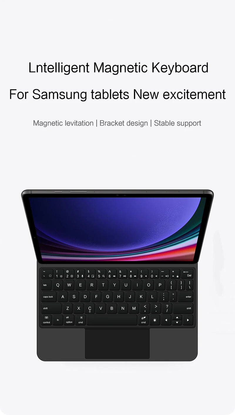 Book Cover Keyboard For Samsung Galaxy Tab S9 FE 10.9" S9 S8 S7 11 inch S10+ S9+ S8+ 12.4 Magic Magnetic Case Backlight TouchPad
