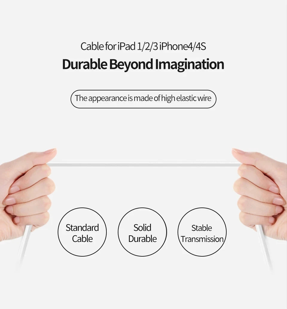30 Pin USB Cable Charge Fast Charging for iPhone 4S 4 3GS 3G iPad 1 2 3 iPod Nano itouch 30 Pin Charger Adapter Data Sync Cord