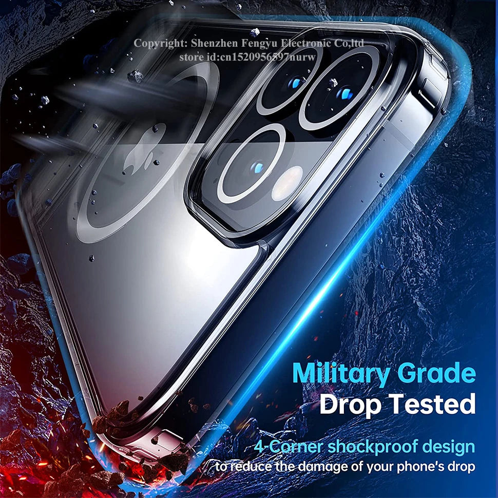Stand Clear Magnetic Phone Case for iPhone 17 Pro Max Air 13 12 Mini 16 15 14 11 Cases with Kickstand Transparent Holder Cover