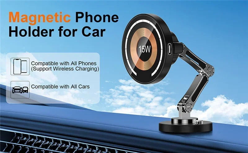 Magnetic Phone Holder with Adjustable Stand – Wireless and Non-Wireless Options