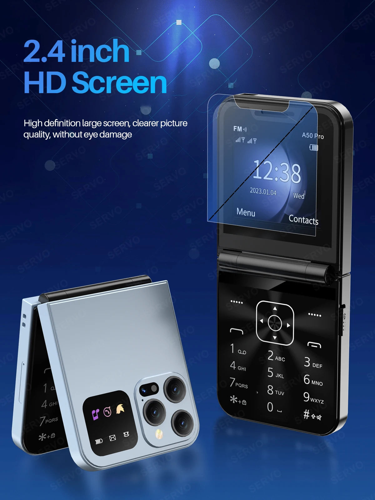 Color Flip Mobile Phone Auto Call Record FM Radio Speed Dial Magic Voice GSM Dual SIM Unlocked Foldable Cellphones