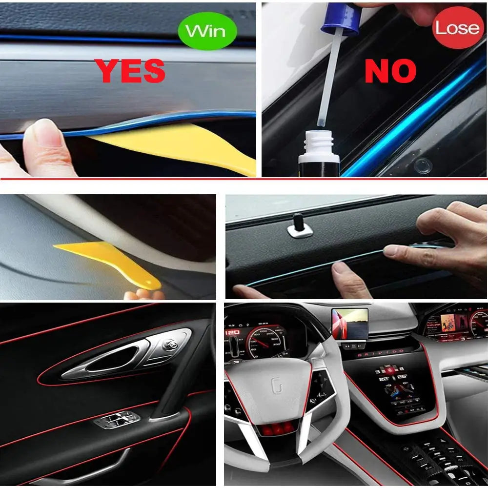 Car Interior Led Strip Light Neon EL Wiring Decorative Lamp For Auto Flexible Ambient Light USB Party Atmosphere