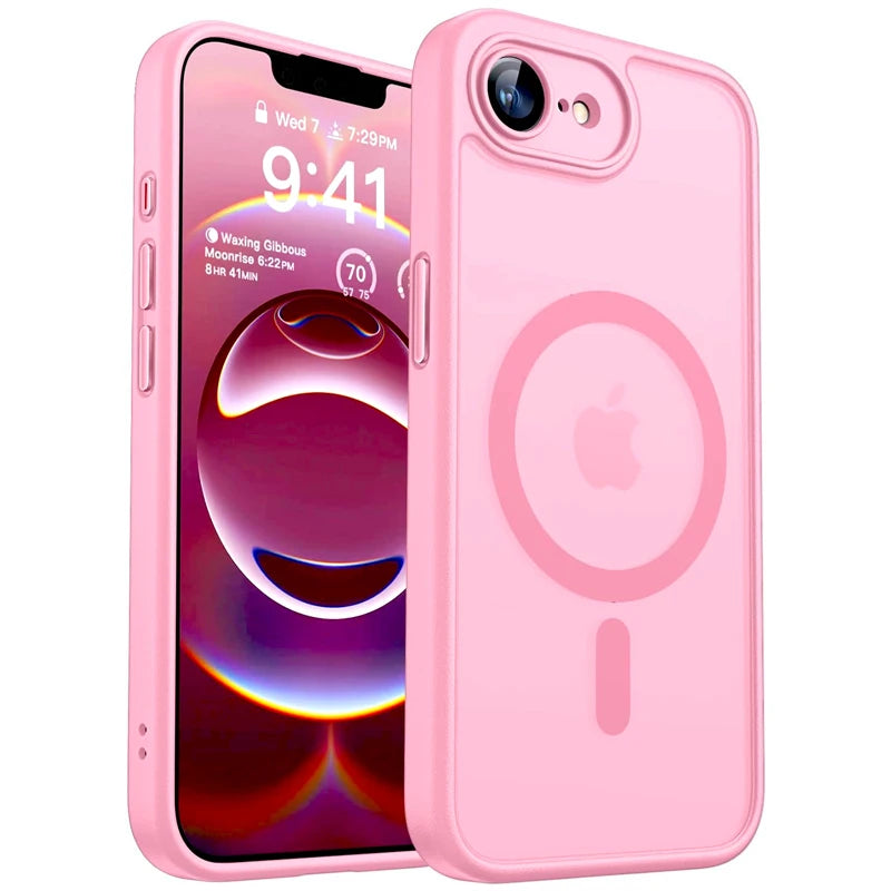 Luxury Matte Hard Case For iPhone 17E 16E 17 16 15 14 13 12 11 Pro Max iPhone17e iPhone16e for Magsafe Charge Translucent Cover