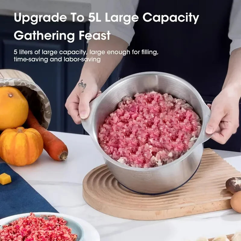 Stainless Steel Electric Meat Grinder Multifunctional Food Chopper Vegetable Slicer Processor Household Kitchen Blender