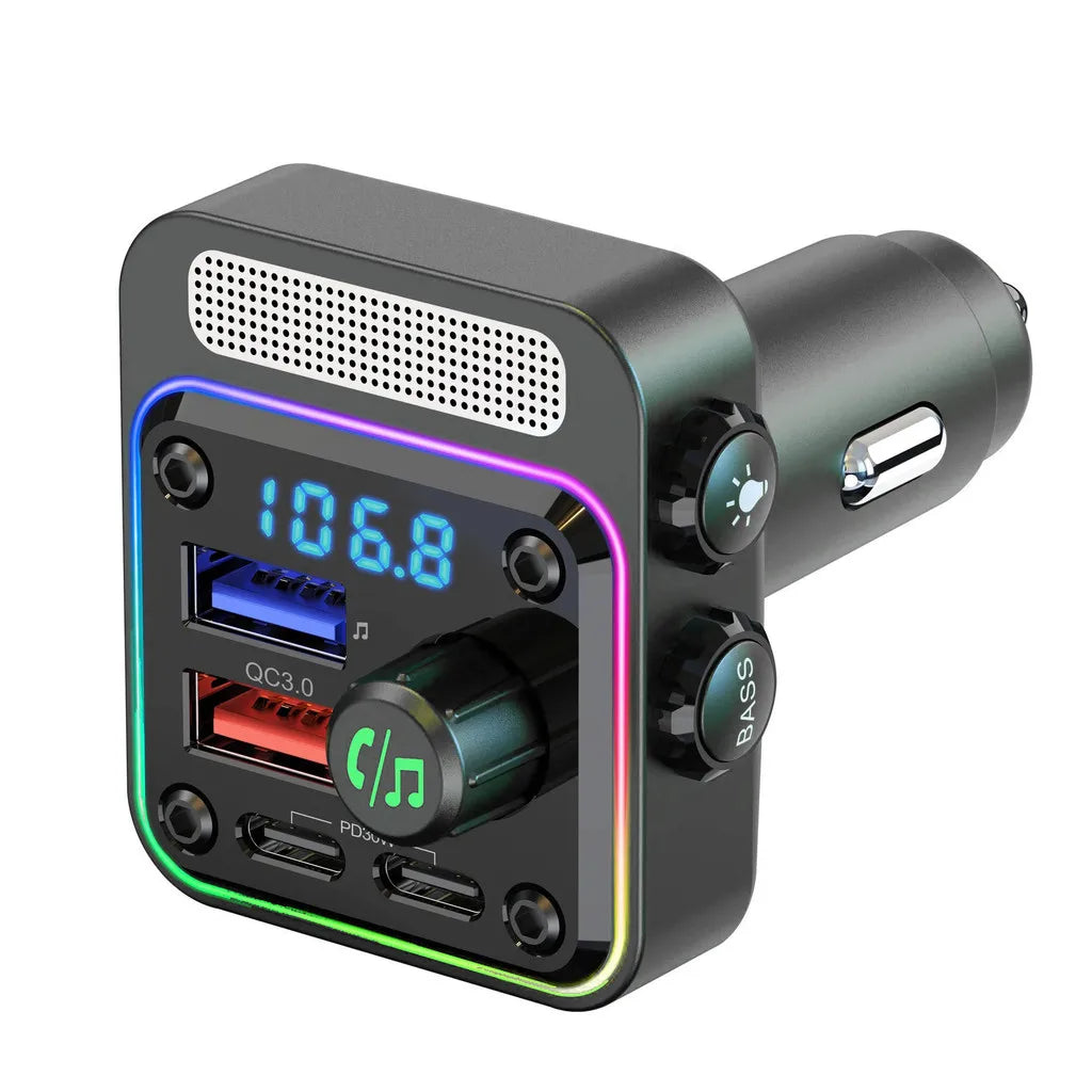 HM13X Car Bluetooth MP3 Player Dual PD 36W Fast Charge Lossless HIFI Music Car FM Transmitter Cigarette Lighter Charger Adapter